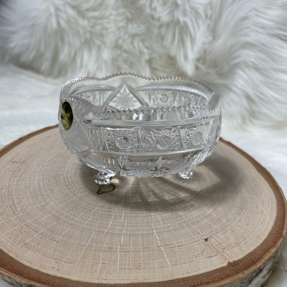 Glass Crystal Tatra Slovakia Ring Jewelry Bowl